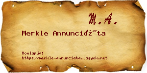 Merkle Annunciáta névjegykártya